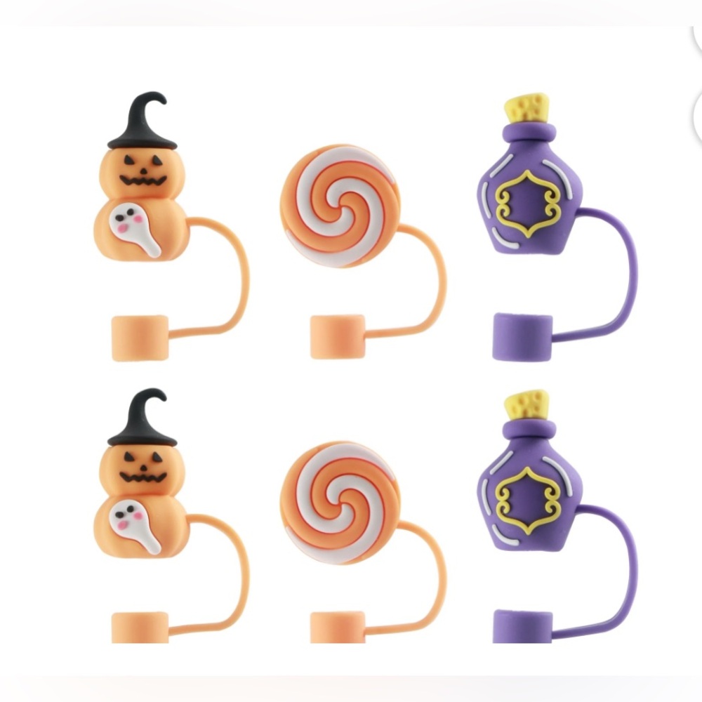 Cook With Color CWC Trick Or Treat Straw Topper 3 Designs 6 Piece-Set - Picture 2 of 6